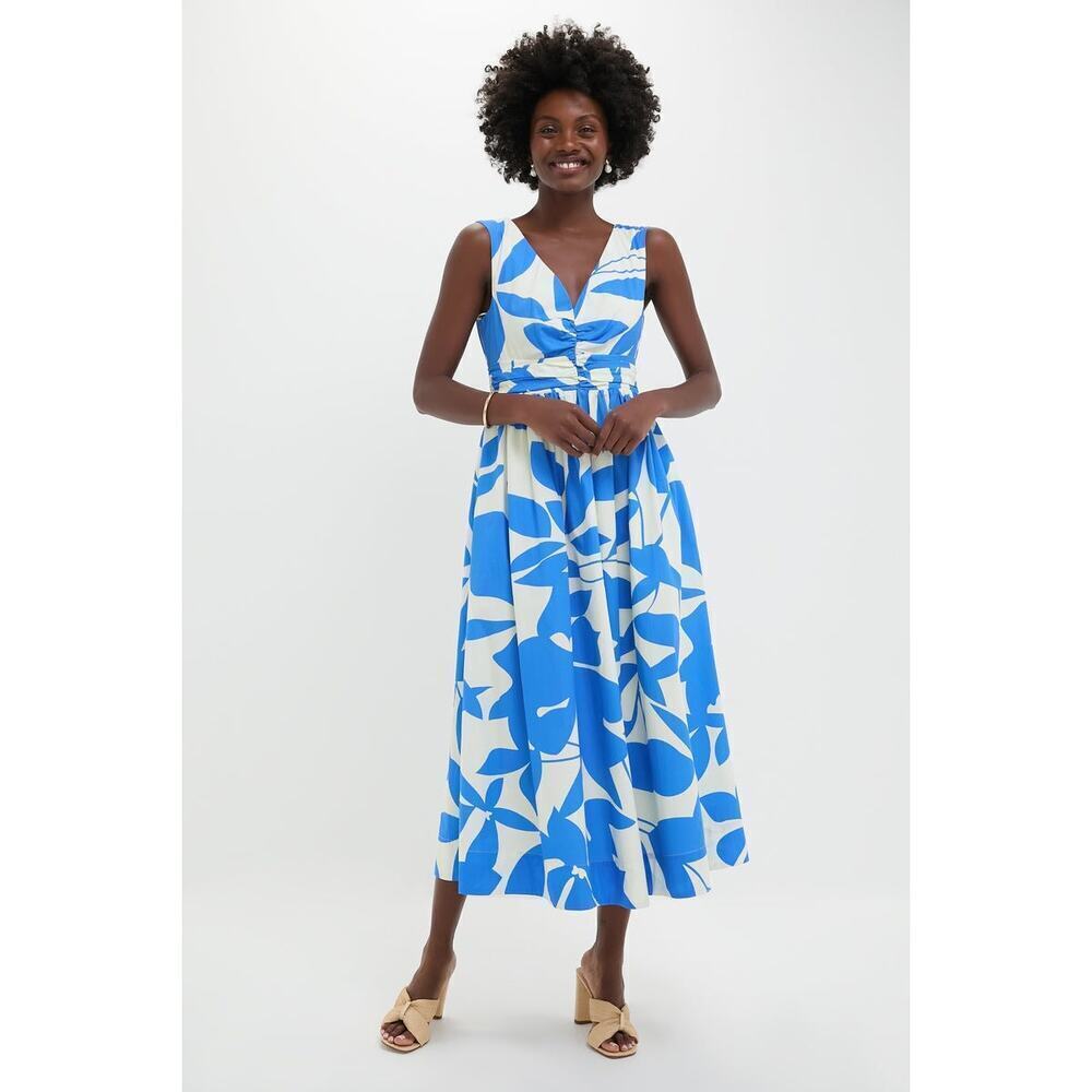 HYACINTH HOUSE Blue & White Floral Carson Maxi Dress Size M NWT